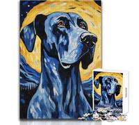 Puzzle 1000 pièces pour Adolescents, Motif Grand Danois et Nuit étoilée, pour Un Moment de détente et de Loisirs Découpe Fine et Lisse Dimensions:50x75cm