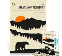Puzzle 1000 pièces pour Adolescents,Motif Great Smoky Mountains,découpe Fine,Jeu de logique Amusant,décoration Murale de Noël (50x75cm)