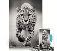 Puzzle 1000 pièces pour Adolescents,Motif guépard Noir,découpe Nette,activité Manuelle,Exercice Mental,Jeu Amusant et Relaxant,activité d'anniversaire (50x75cm)