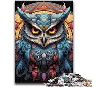 Puzzle 1000 pièces pour Adolescents, Motif Hibou coloré, Puzzle 1000 pièces, intéressant pour réduire Le Stress et interagir avec Les Parents (50x75cm)