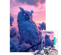 Puzzle 1000 pièces pour Adolescents Motif Hibou et Coucher de Soleil Jouet addictif pour développer la Patience Jeu Amusant pour Toute la Famille Idée Cadeau et Jouet (Dimensions 75x50cm)