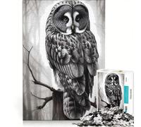 Puzzle 1000 pièces pour Adolescents, Motif Hibou Grand-duc, Jeu de Bricolage, améliore la mémoire, avec des pièces de Formes aléatoires Parfaitement emboîtables 50x75cm