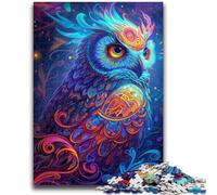 Puzzle 1000 pièces pour Adolescents, Motif Hibou psychédélique, Jeu de Quiz idéal comme Cadeau pour Toute la Famille (50x75cm)