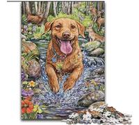 Puzzle 1000 pièces pour Adolescents, Motif Labrador Heureux, idéal comme Cadeau pour Toute la Famille à partir de 14 Ans (Taille 50x75cm)