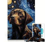 Puzzle 1000 pièces pour Adolescents,Motif Labrador Marron,Jeu d'articulation Fine,Amusant et Stimulant,idéal pour Un Anniversaire (38x52cm)