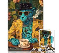 Puzzle 1000 pièces pour Adolescents, Motif léopard Tendance, idéal comme Cadeau pour Toute la Famille (50x75cm)