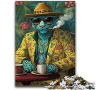 Puzzle 1000 pièces pour Adolescents, Motif léopard Tendance, Jeux éducatifs, décoration d'intérieur, Cadeau d'anniversaire, Art Mural (38x26cm)