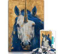 Puzzle 1000 pièces pour Adolescents, Motif Licorne Fantastique, 1000 pièces pour Adolescents, pour Tuer Le Temps en Vacances avec Affiche et fiche de Questions-réponses Assorties (Taille 75x50cm)