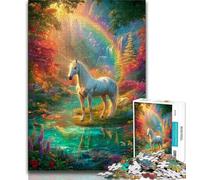 Puzzle 1000 pièces pour Adolescents, Motif Licorne Fantastique, Jeu Stimulant et Familial avec pièces entièrement emboîtables de Formes aléatoires 50x75cm