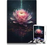 Puzzle 1000 pièces pour Adolescents - Motif Lotus Noir Cosmique - Jeu de mémoire - Cadeau d'anniversaire - Dimensions : 38x52cm