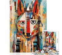 Puzzle 1000 pièces pour Adolescents Motif Loup Abstrait décoration Murale pour Un échange de Cadeaux Jeu Impossible et Stimulant intellectuel Dimensions 38x26cm