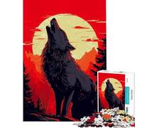 Puzzle 1000 pièces pour Adolescents Motif Loup vectoriel idéal pour stimuler Le Cerveau Cadeau d'anniversaire décoration Murale Convient aux Personnes de 14 Ans et Plus (50x75cm)