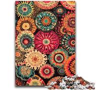 Puzzle 1000 pièces pour Adolescents, Motif Mandala et Fleurs, idéal pour Un Jeu éducatif, Un Cadeau d'anniversaire, Une décoration Murale (75x50cm)