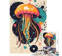 Puzzle 1000 pièces pour Adolescents Motif méduse Abstrait Jeu Anti-Stress Idée Cadeau pour Un Père Noël Secret Jeu éducatif Renforce l'amour au Sein du Couple Dimensions 50x75cm
