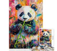 Puzzle 1000 pièces pour Adolescents Motif Panda coloré Puzzle Adulte décoration Murale difficulté élevée idéal comme Cadeau pour Toute la Famille (Taille 50x75cm)