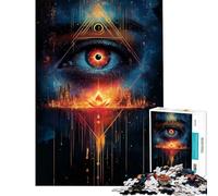 Puzzle 1000 pièces pour Adolescents Motif Paysage Urbain Œil omniscient Puzzle 1000 pièces décoration intérieure Jouet découpe de précision Cadeau d'anniversaire ou de Voyage (50x75cm)