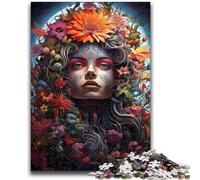 Puzzle 1000 pièces pour Adolescents, Motif psychédélique et Femme Heureuse, à partir de 14 Ans, Jouet éducatif et décompressant, idéal comme Cadeau, 50x75cm