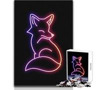 Puzzle 1000 pièces pour Adolescents, Motif Renard, Jouet néon Japonais, Jeu intellectuel, Passe-Temps idéal pour Les Vacances à la Maison, Cadeau de Noël Secret, Format 50x75cm