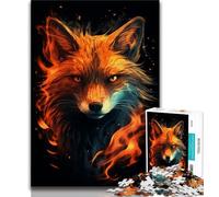 Puzzle 1000 pièces pour Adolescents Motif Renard néon pour Adultes 1000 pièces Jeu Familial Anti-Stress défi Difficile excellents Cadeaux et Jouets (26x38cm)