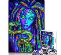 Puzzle 1000 pièces pour Adolescents, Motif Serpent animé néon, Jouet éducatif et décompressant, Cadeau d'anniversaire (Taille 38x26cm)