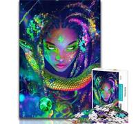 Puzzle 1000 pièces pour Adolescents, Motif Serpent néon animé, Interaction Parent-Enfant intéressante pour réduire Le Stress (Taille 75x50cm)