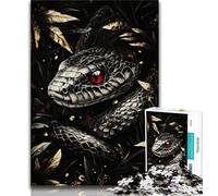 Puzzle 1000 pièces pour Adolescents, Motif Serpent Noir, Puzzle Adulte, Anti-Stress, défi Difficile, Cadeaux du Père Noël Secret (Taille 75x50cm)