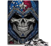 Puzzle 1000 pièces pour Adolescents, Motif tête de Mort, Drapeau américain, pour Les 14 Ans et Plus, Jeu de Quiz, activités Amusantes à la Maison, Cadeau d'anniversaire, Cadeau de Voyage, 50x75cm