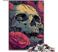 Puzzle 1000 pièces pour Adolescents, Motif tête de Mort Fleurie, pour 14 Ans et Plus, pour s'amuser en Famille et Jouer Le Soir, Collection d'artistes, Beaux-Arts (Taille 26x38cm)
