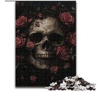Puzzle 1000 pièces pour Adolescents, Motif tête de Mort Rose, à partir de 14 Ans, pour s'amuser en Famille et Jouer Le Soir, Collection d'artistes, Beaux-Arts (Taille 50x75cm)