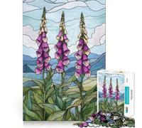 Puzzle 1000 pièces pour Adolescents, Motif vitrail digitales, décoration soignée, Jeu d'articulation, Exercice Mental, Jeu de détente, Cadeau Amusant de Noël (50x75cm)