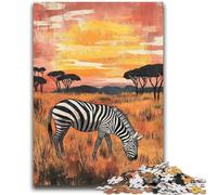 Puzzle 1000 pièces pour Adolescents, Motif zèbre Africain, Anti-Stress, défi Difficile, à Offrir en Cadeau à Toute la Famille, 50x75cm