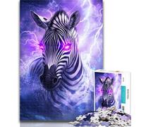 Puzzle 1000 pièces pour Adolescents, Motif zèbre éclair, Jouet éducatif et décompressant, idéal comme Cadeau d'anniversaire, 26x38cm