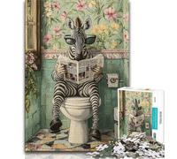 Puzzle 1000 pièces pour Adolescents, Motif zèbre sur Les Toilettes, Jeux éducatifs, décoration d'intérieur, Cadeau d'anniversaire, décoration Murale, 50x75cm