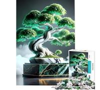Puzzle 1000 pièces pour Adolescents Motif Zen Abstrait bonsaï en marbre Puzzle 1000 pièces à Monter soi-même Jouet Anti-Stress Cadeau pour Amis et Famille (38x52cm)