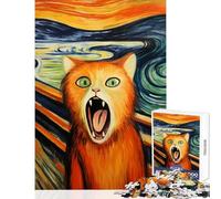 Puzzle 1000 pièces pour Adolescents Motifs de cris de Chat Décoration intérieure Jouet œuvre d'art Cadeau Jeu Amusant pour développer la motricité Fine et la Coordination Dimensions 50x75cm