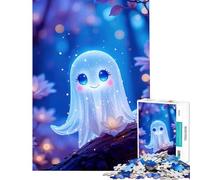 Puzzle 1000 pièces pour Adolescents Motifs de fantômes et de Fleurs Décoration intérieure Jouet à Assembler Idéal comme Cadeau pour Toute la Famille (38x52cm)