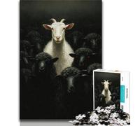 Puzzle 1000 pièces pour Adolescents Moutons Noirs et Blancs 1000 pièces pour Adultes et Adolescents Jeux éducatifs décoration d'intérieur Collection d'artistes Beaux-Arts (50x75cm)