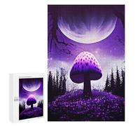 Puzzle 1000 pièces pour adolescents Mushroom Violet Espace Puzzle pour Adolescents Bricolage Jouet Décoration Murale Favorise l'entraînement du cerveau 1000 pièces
