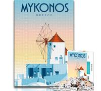 Puzzle 1000 pièces pour Adolescents Mykonos, Jouets de Divertissement Familial, idéal comme Cadeau pour Toute la Famille (38x26cm)