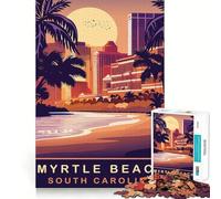 Puzzle 1000 pièces pour Adolescents,Myrtle Beach,Caroline du Sud,découpe Fine,Jeu de logique et d'adresse,décoration Murale de Noël (50x75cm)