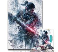 Puzzle 1000 pièces pour Adolescents Mystérieux Ninja Samouraï 1000 pièces, Un défi Difficile à relever pour Toute la Famille (Taille 75x50cm)