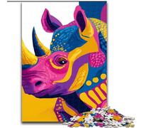 Puzzle 1000 pièces pour Adolescents Mystérieux rhinocéros, Jouets éducatifs, Jeux Anti-Stress, Superbes Cadeaux et Jouets (Taille 26x38cm)