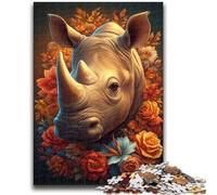 Puzzle 1000 pièces pour Adolescents, Mystérieux Rhinocéros, pour Jeu éducatif, Jouet de défi, décoration d'intérieur Unique et Cadeaux 50x75cm