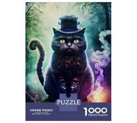 Puzzle 1000 Pièces pour Adolescents Mystic Forest Cat Puzzles pour Adolescents, Casse-tête, Jeu D'assemblage De Motifs, Cadeau d'anniversaire Unique 38x26cm/1000pcs