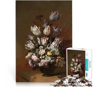 Puzzle 1000 pièces pour Adolescents Nature Morte Florale Jouet éducatif d'apprentissage Liste de souhaits avec Le Père Noël 75x50cm