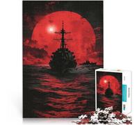 Puzzle 1000 pièces pour Adolescents Navire de Combat Militaire Jouet éducatif d'apprentissage Décoration Parfaite 52x38cm
