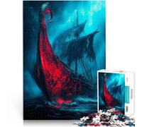Puzzle 1000 pièces pour Adolescents Navire fantôme dans Une mer agitée Jouets éducatifs Décoration d'intérieur et Cadeaux Uniques 26x38cm