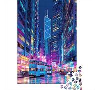 Puzzle 1000 Pièces pour Adolescents Neon Cityscape Vibrant Urban Scene Les Puzzles pour Adolescents Améliorent La Mémoire - Cadeau d'anniversaire, De Noël 70x50cm/1000pcs