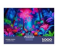Puzzle 1000 Pièces pour Adolescents Neon Forest Glow Puzzles pour Adultes - Améliore La Mémoire - Défi Éducatif - Cadeau d'anniversaire Unique 52x38cm/1000pcs