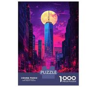 Puzzle 1000 Pièces pour Adolescents Neon Night Cityscape Puzzle Adulte Jeux Relaxants Décoration Intérieure Cadeaux d'anniversaire Et Cadeaux Uniques 70x50cm/1000pcs